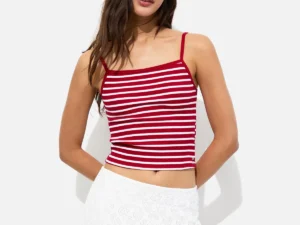 Short Striped Strappy Top