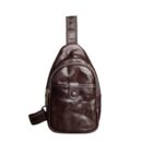 Vintage Genuine Leather Men’s Chest Bag – Crossbody Sling Bag for Daily Outdoor Use